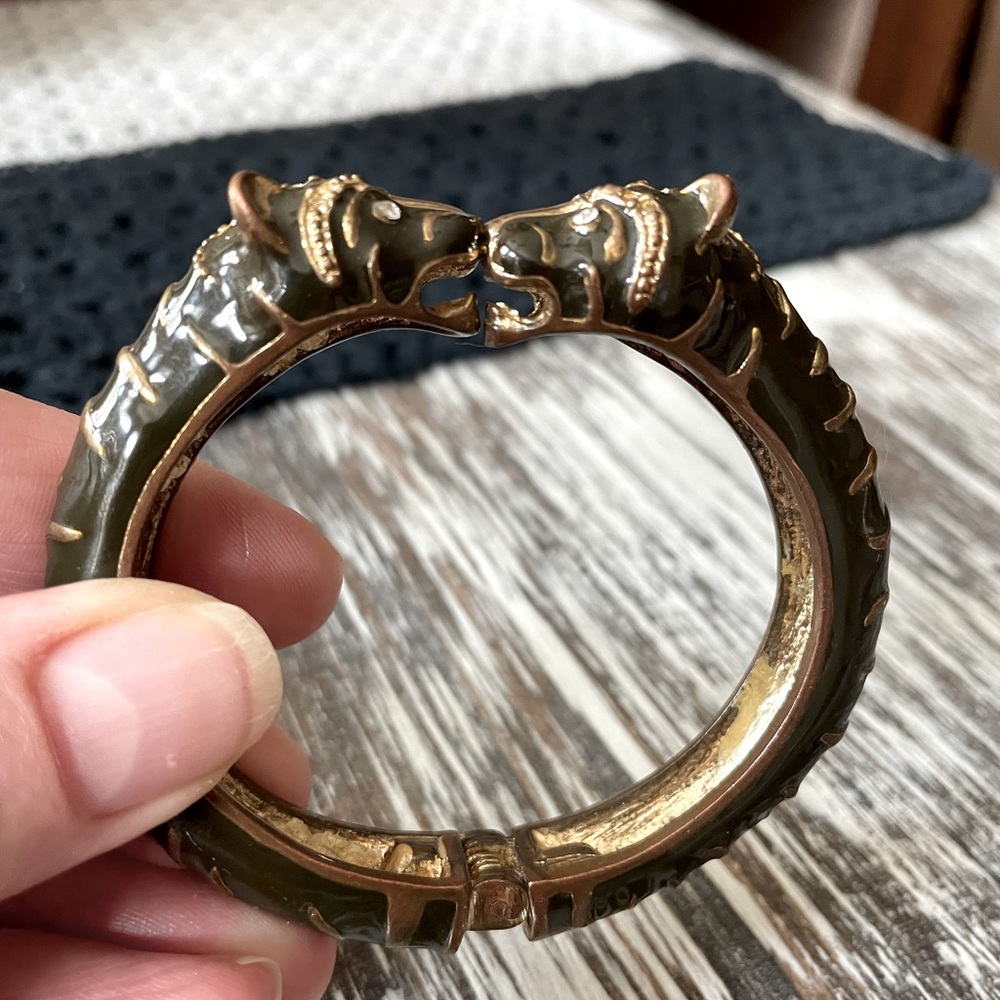 VINTAGE double head tiger bangle